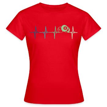 Billiards billiard ball - Women's T-Shirt - red - Front - AI Model Female 172 dark (172cm)