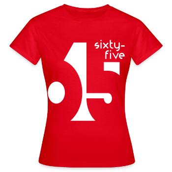 65 sixty-five - Women's T-Shirt - red - Front - AI Model Female 172 dark (172cm)