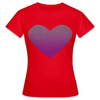 Love - Heart Bubble Shades of Blues - Women's T-Shirt - red - Front - AI Model Female 172 dark (172cm)