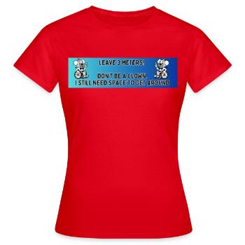 Autoaufkleber eines Rollstuhlclowns # - Frauen T-Shirt - Rot - Vorne - AI Model Female 172 dark (172cm)