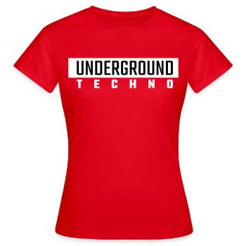 Underground Techno - Frauen T-Shirt - Rot - Vorne - AI Model Female 172 dark (172cm)