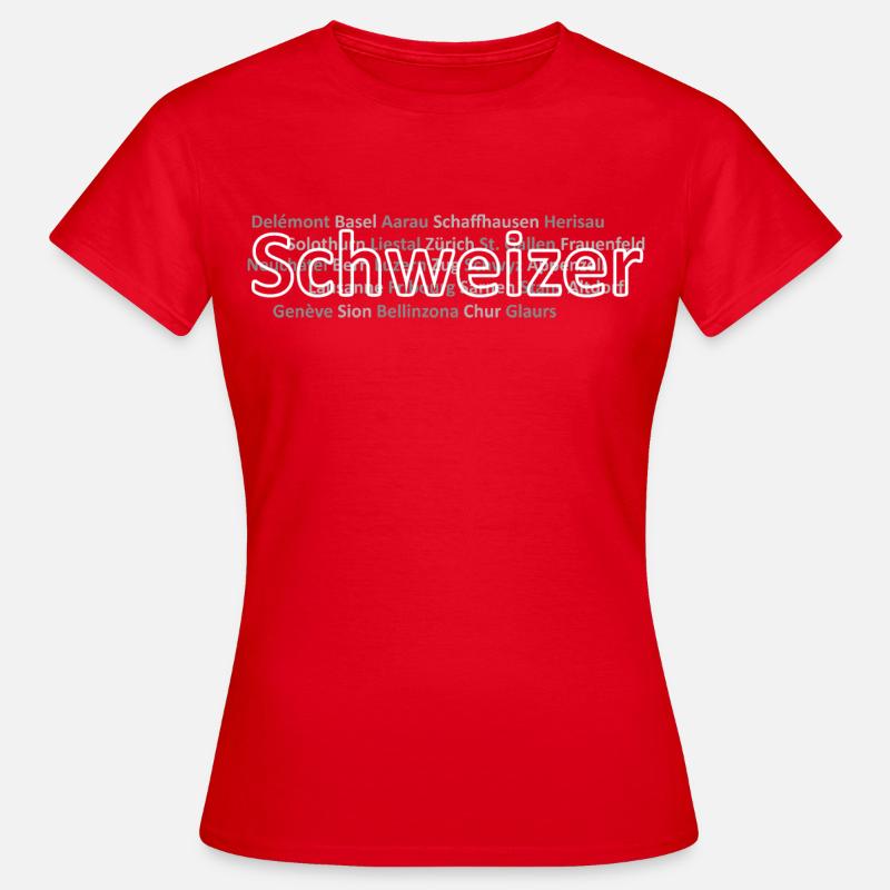 Schweizer Städte Schweizer - Frauen T-Shirt - Rot