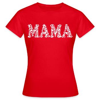 mama leopard mom mama katze - Frauen T-Shirt - Rot - Vorne - AI Model Female 172 dark (172cm)