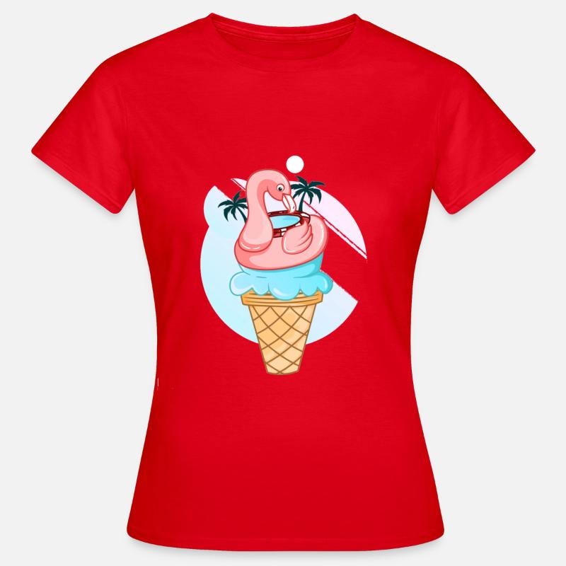 Flamingo Ice Cream - Women's T-Shirt - red