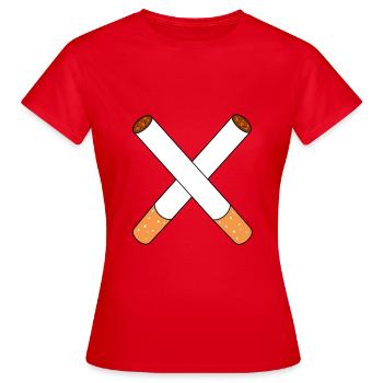 Zigaretten - Frauen T-Shirt - Rot - Vorne - AI Model Female 172 dark (172cm)