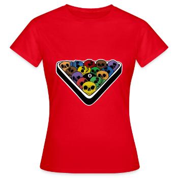 Skull billiards pool 8 - Women's T-Shirt - red - Front - AI Model Female 172 dark (172cm)