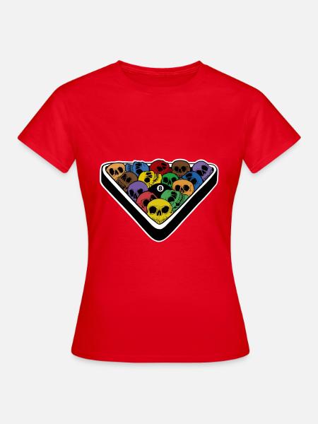 Totenkopf Billard Pool 8 - Frauen T-Shirt - Rot