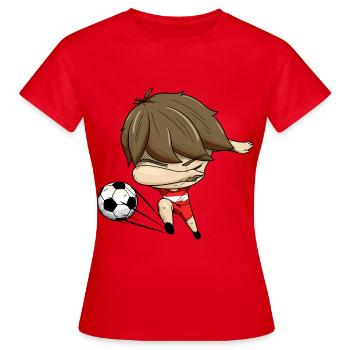 Dabbing Fußballer Österreich - Frauen T-Shirt - Rot - Vorne - AI Model Female 172 dark (172cm)