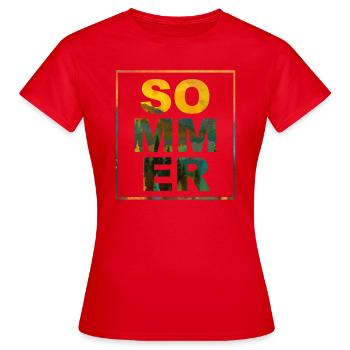Été été - T-shirt Femme - rouge - Devant - AI Model Female 172 dark (172cm)