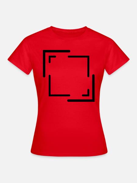 Marco negro con decoración de líneas - Camiseta mujer - rojo