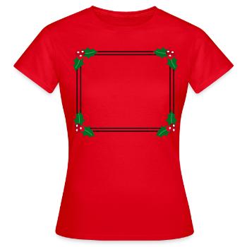 Cadre hivernal avec décor de pale de piqûres - T-shirt Femme - rouge - Devant - AI Model Female 172 dark (172cm)