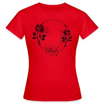 Cadre rose rond avec taches de couleur - T-shirt Femme - rouge - Devant - AI Model Female 172 dark (172cm)