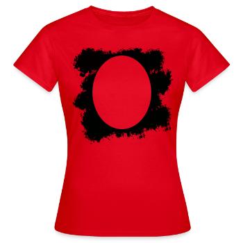 Fond de tache de couleur noire ovale - T-shirt Femme - rouge - Devant - AI Model Female 172 dark (172cm)