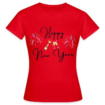 HAPPY NEW YEAR - T-shirt Femme - rouge - Devant - AI Model Female 172 dark (172cm)