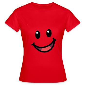 Visage Sourire Heureux Heureux Sentiment de gaieté - T-shirt Femme - rouge - Devant - AI Model Female 172 dark (172cm)