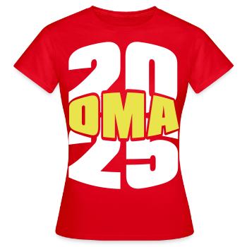 2025 Oma - Frauen T-Shirt - Rot - Vorne - AI Model Female 172 dark (172cm)