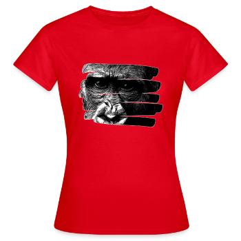 Motif de singe, singe - T-shirt Femme - rouge - Devant - AI Model Female 172 dark (172cm)