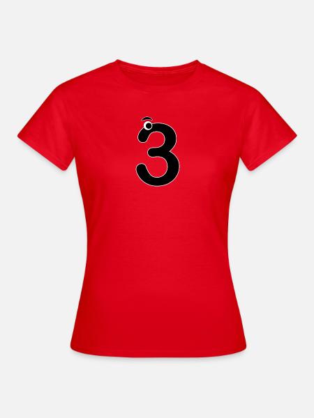 Numero Tre 3 Bambini Compleanno Impara La Matematica - Maglietta da donna - rosso