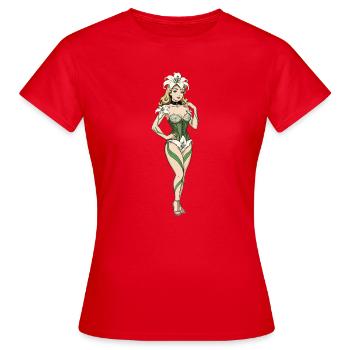 Lily pin-up - T-shirt Femme - rouge - Devant - AI Model Female 172 dark (172cm)