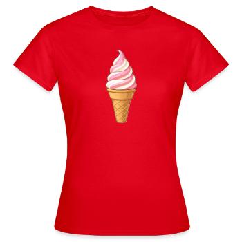 Softeis Erdbeer-Vanille - Frauen T-Shirt - Rot - Vorne - AI Model Female 172 dark (172cm)
