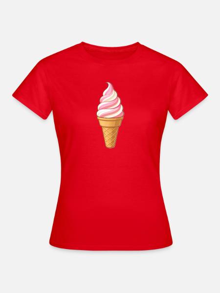 Glace douce fraise-vanille - T-shirt Femme - rouge