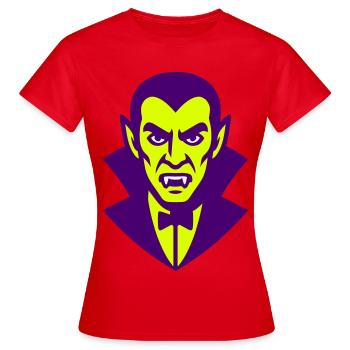 Dracula Illustration - T-shirt Femme - rouge - Devant - AI Model Female 172 dark (172cm)