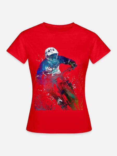 BMX Rider Sport #sport #bike - Frauen T-Shirt - Rot