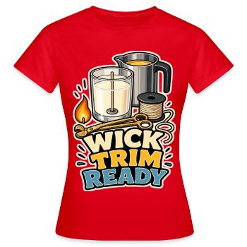 TRIM DE MÈCHE PRÊT - T-shirt Femme - rouge - Devant - AI Model Female 172 dark (172cm)