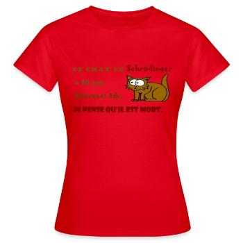 Schrodingers Katze - Frauen T-Shirt - Rot - Vorne - AI Model Female 172 dark (172cm)