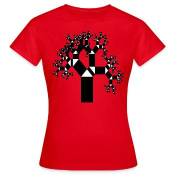 Arbre de Pythagore - fractale - T-shirt Femme - rouge - Devant - AI Model Female 172 dark (172cm)