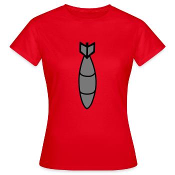 bombardieren fliegerbombe abwerfen bomber atombomb - Frauen T-Shirt - Rot - Vorne - AI Model Female 172 dark (172cm)