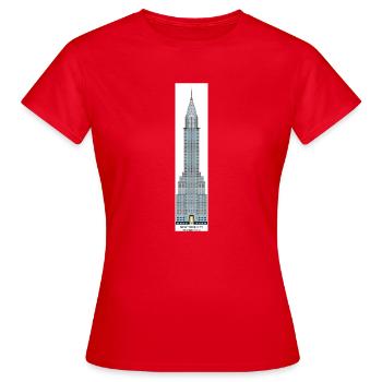 Hochhaus in New York City, USA - Frauen T-Shirt - Rot - Vorne - AI Model Female 172 dark (172cm)