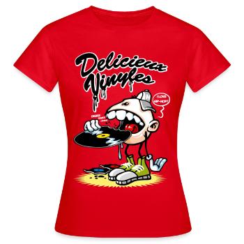 Delicieux vinyles - T-shirt Femme - rouge - Devant - AI Model Female 172 dark (172cm)