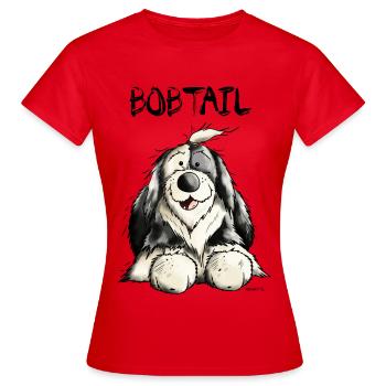 Knuffiger Bobtail - Frauen T-Shirt - Rot - Vorne - AI Model Female 172 dark (172cm)