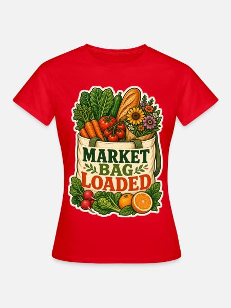 MARKET BAG LOADED - Frauen T-Shirt - Rot