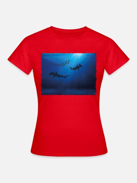 Ozean Hammerhai; Meer - Frauen T-Shirt - Rot