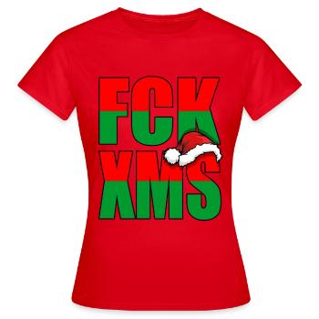 Fuck Xmas - Women's T-Shirt - red - Front - AI Model Female 172 dark (172cm)