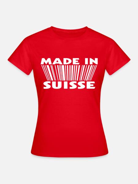 Made in suisse 3D code - Frauen T-Shirt - Rot