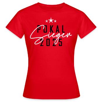 Pokalsieger 2025 - Frauen T-Shirt - Rot - Vorne - AI Model Female 172 dark (172cm)