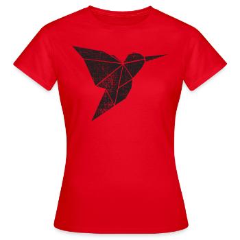 Vintage Vogel Simpel Schwarz - Frauen T-Shirt - Rot - Vorne - AI Model Female 172 dark (172cm)