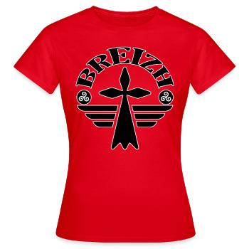 Breizh Bretagne - Frauen T-Shirt - Rot - Vorne - AI Model Female 172 dark (172cm)