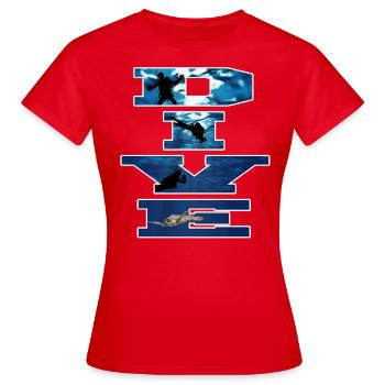 Diver, - Frauen T-Shirt - Rot - Vorne - AI Model Female 172 dark (172cm)