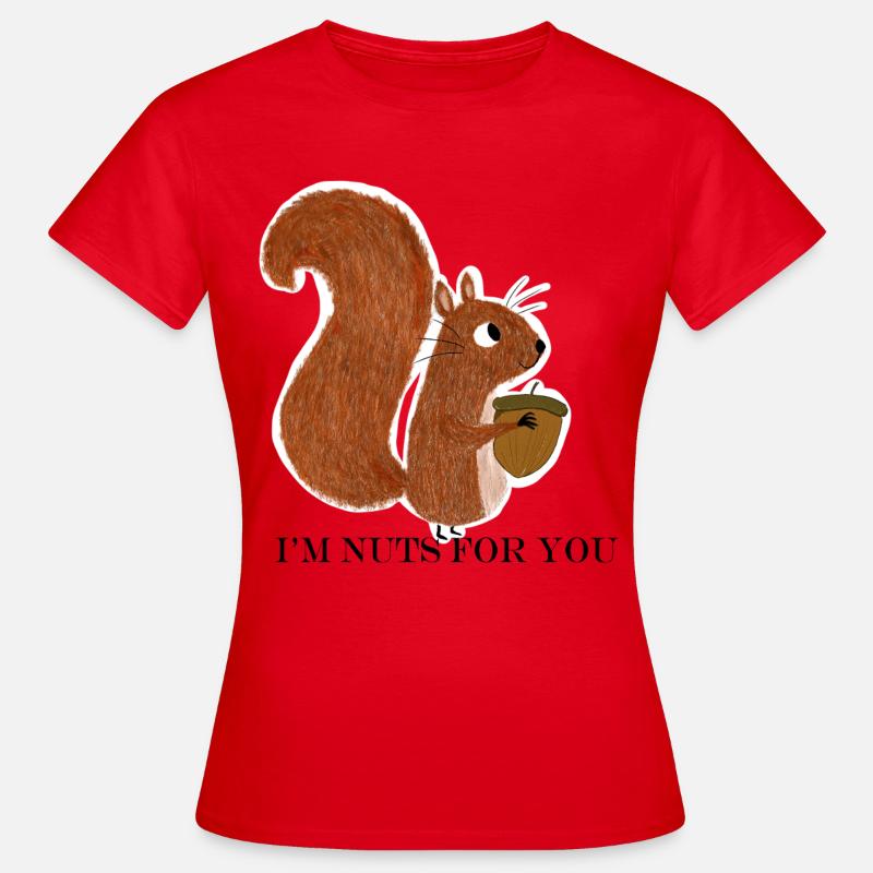 Eichhörnchen mit Eichel - Frauen T-Shirt - Rot