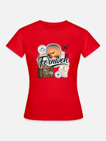Fernweh - Reise - Abenteuer - Frauen T-Shirt - Rot