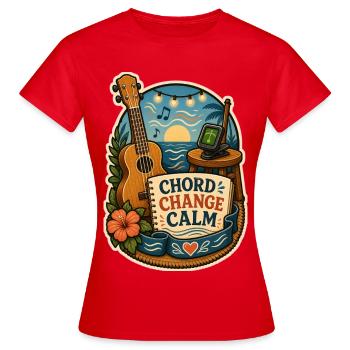 CHANGEMENT D’ACCORD CALME - T-shirt Femme - rouge - Devant - AI Model Female 172 dark (172cm)