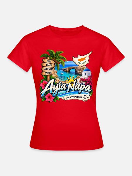 Ayia Napa – Sonne, Strand & Zypern - Frauen T-Shirt - Rot