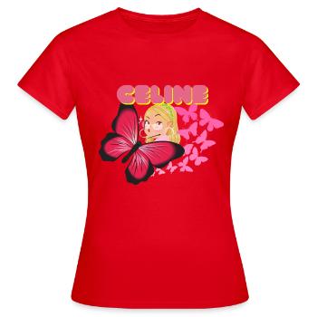 celine - Frauen T-Shirt - Rot - Vorne - AI Model Female 172 dark (172cm)