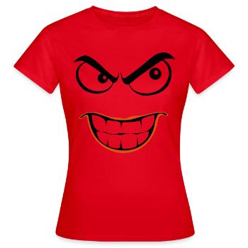 smiley evil - Women's T-Shirt - red - Front - AI Model Female 172 dark (172cm)