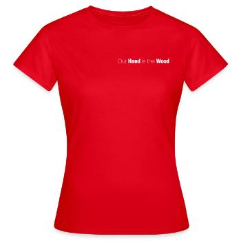 Notre capot est le bois - T-shirt Femme - rouge - Devant - AI Model Female 172 dark (172cm)