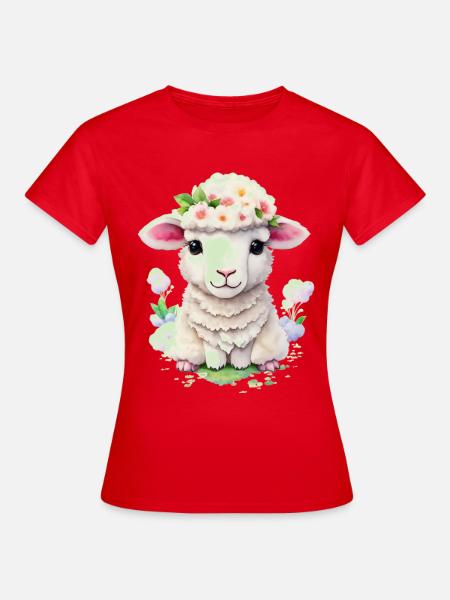süßes Schaf - Frauen T-Shirt - Rot